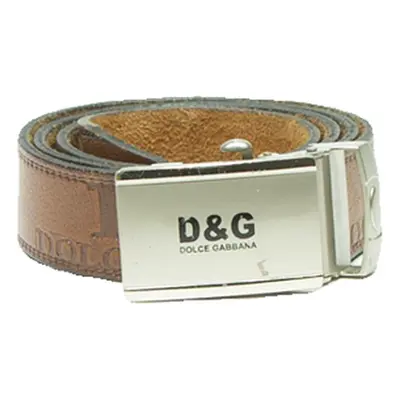 DOLCE & GABBANA Mens Adjustable Belt Brown Leather 45