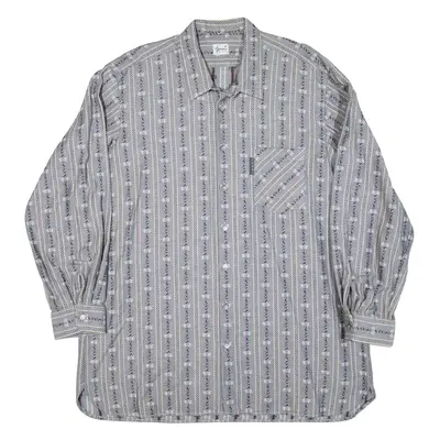 JENNI Mens Shirt Grey Crazy Pattern Long Sleeve XL