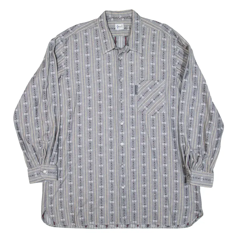 JENNI Mens Shirt Grey Crazy Pattern Long Sleeve XL