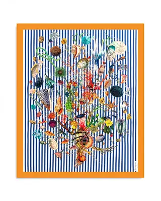 Carthusia A'mmare Pareo Cotton Striped Bottom Orange Edge