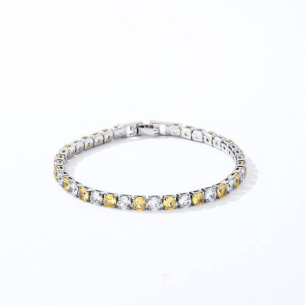 Brass Micro Pave Cubic Zirconia Slider Bracelets for Woman