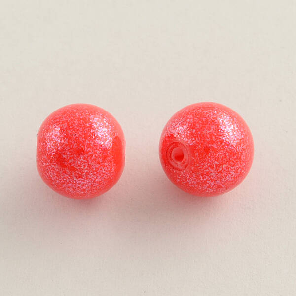 Spray Painted Glass Round Bead Strands