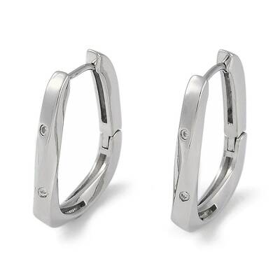Clear Cubic Zirconia Hoop Earrings