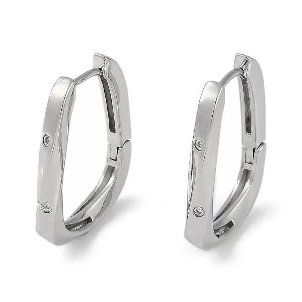 Clear Cubic Zirconia Hoop Earrings