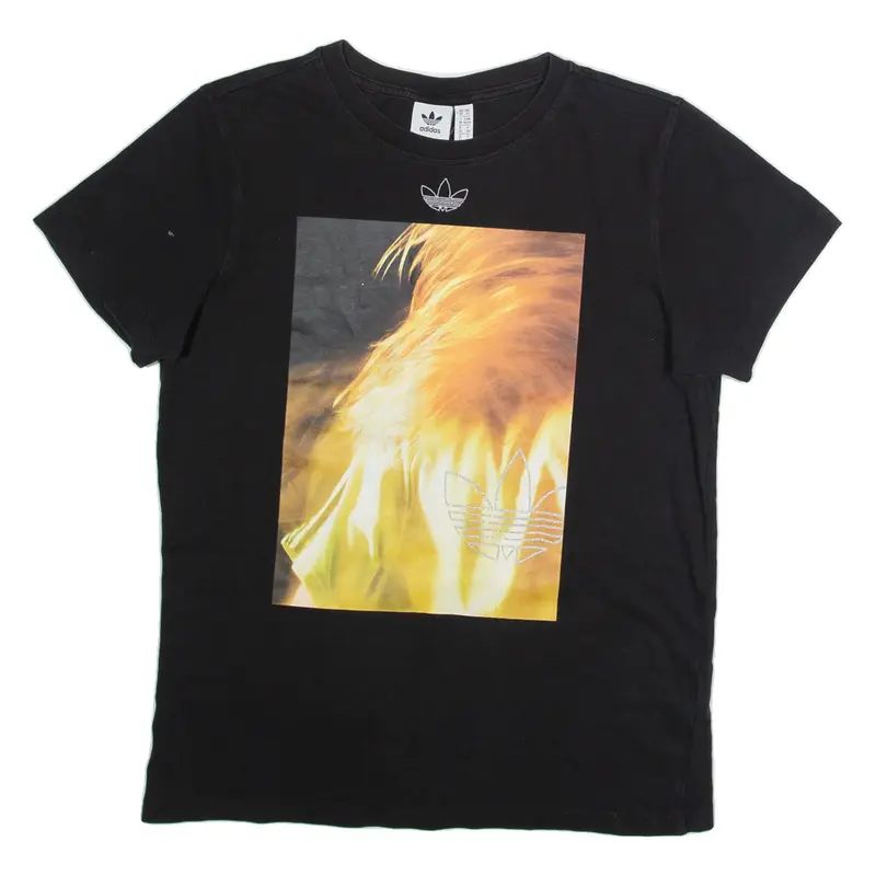 ADIDAS Womens T-Shirt Black XS