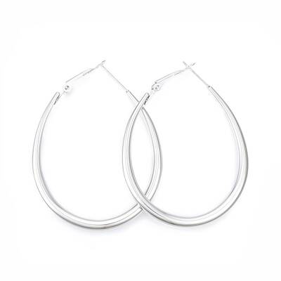 Tarnish Resistant 201 Stainless Steel Teardrop Hoop Earrings for Women
