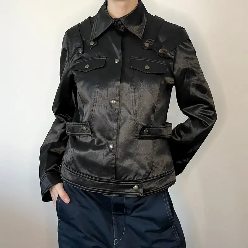 Anyway Jacket - Small Black Cotton Blend