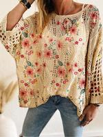 Women's Sweater Pullover, Boho Casual Long Sleeve Cover Up Top for Beach Vacation Holiday, Ladies Knitwear for Spring & Summe...