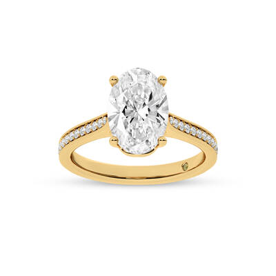 Taos Hidden Halo Oval Lab Grown Diamond Engagement Ring | 14K Yellow Gold 2 3/4 CT. TW.
