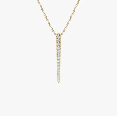 14K Gold Tapered 0.23 CT Diamond Bar Necklace