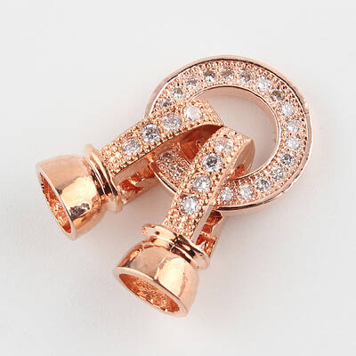 Brass Micro Pave Cubic Zirconia Fold Over Clasps