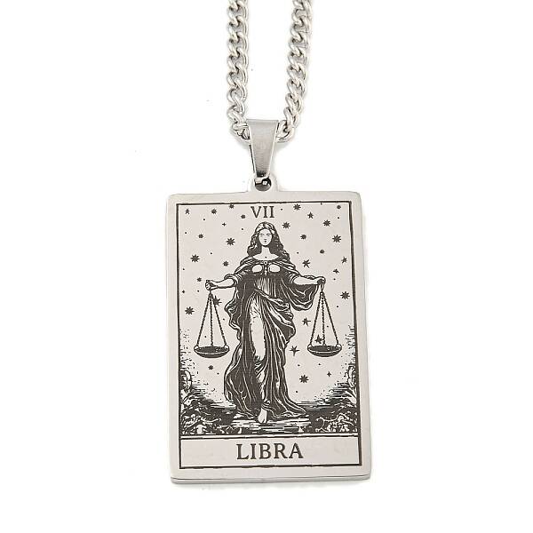 Non-Tarnish 304 Stainless Steel Tarot Pendant Necklaces