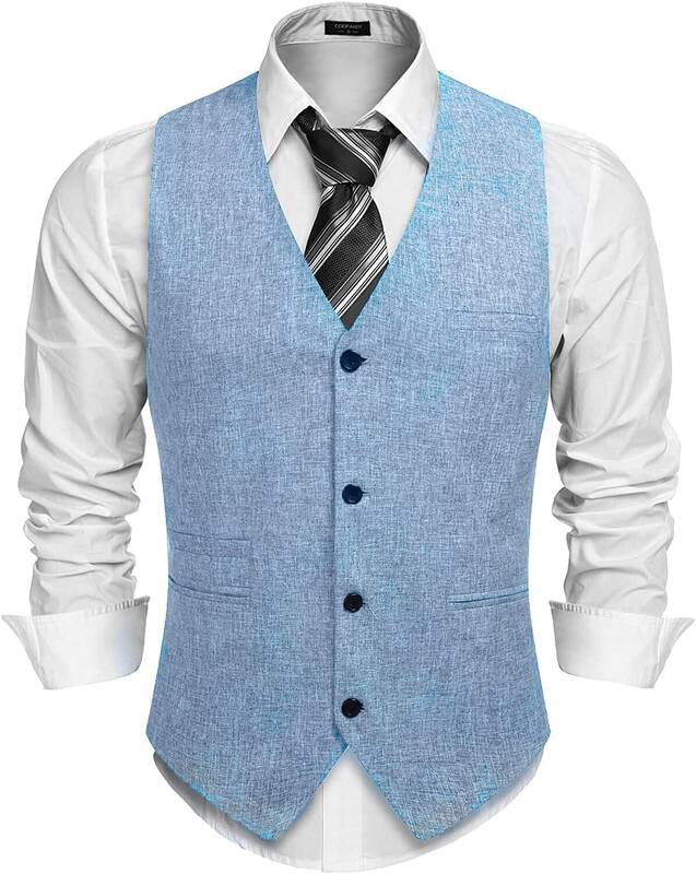 Waistcoat Business Vests (US Only), Sky Blue / S