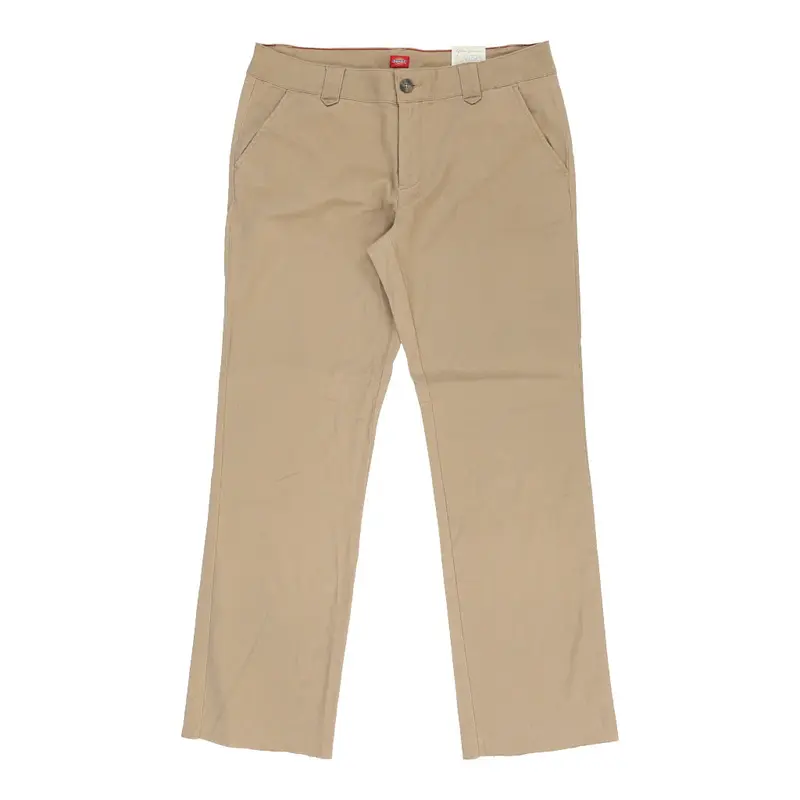Dickies Slim Fit Trousers - 35W UK 14 Beige Polyester Blend