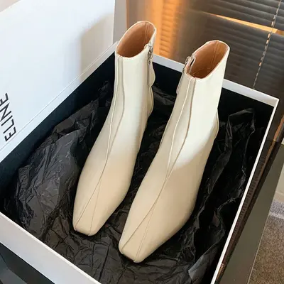 CHIKO Rehema Square Toe Block Heels Ankle Boots