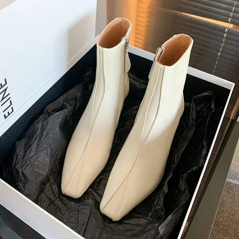 CHIKO Rehema Square Toe Block Heels Ankle Boots
