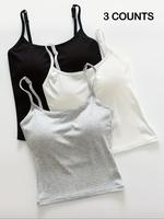 Women's Solid Ribbed Crop Cami Top, Slim Basic Casual Minimalist Adjustable Elegant Spaghetti Strap Sleeveless Cropped Top fo...