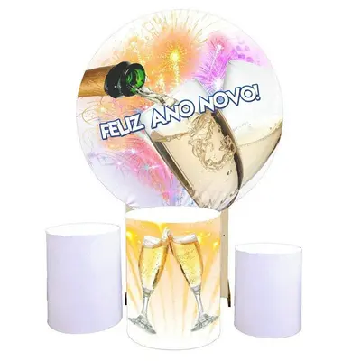 Aperturee Feliz Ano Novo Round New Year Party Decoration Backdrop Kit | New Years Backdrop | Happy New Year Banner | New Year...