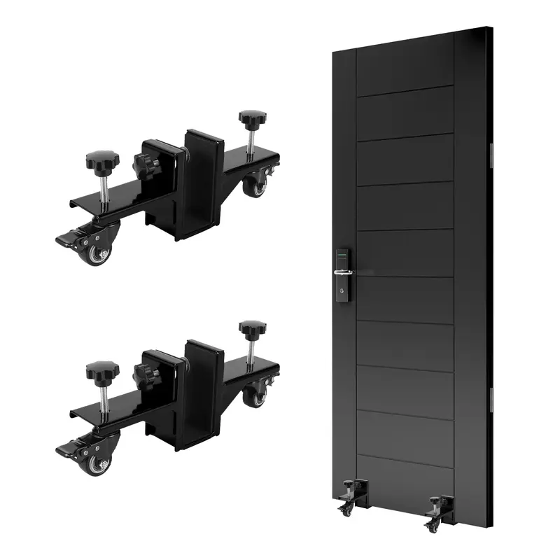 Garvee 2 Piece Door Installation Kit Heavy Duty 750 Lbs Load Adjustable 0-1.89 Inch Thickness Q235 Steel Wheels Brake Solo Us...