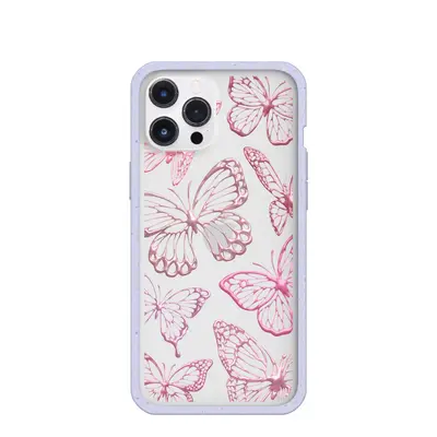 Clear Butterfly Effect iPhone 12 Pro Max Case With Lavender Ridge
