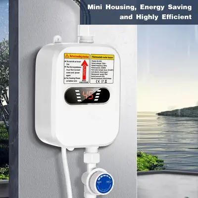 Kitchen Electric Tankless Water Heater Instant Hot Shower Heater 110V 3500W US