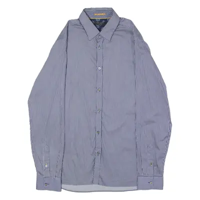 TED BAKER Mens Shirt Blue Striped Long Sleeve M