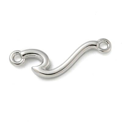 Rack Plating Brass Wave Shaped Links Connector Charms