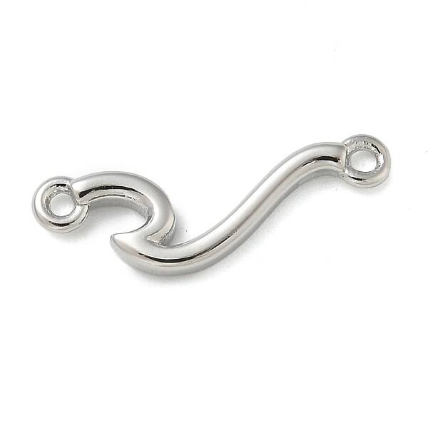 Rack Plating Brass Wave Shaped Links Connector Charms