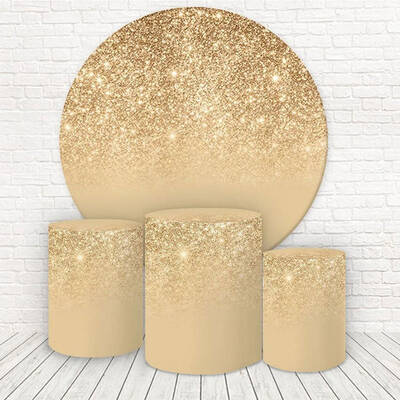 Aperturee Gold Glitter Backdrop Kit For Birthday Party Decoration | Birthday Round Backdrop Cover | Birthday Backdrop Ideas |...