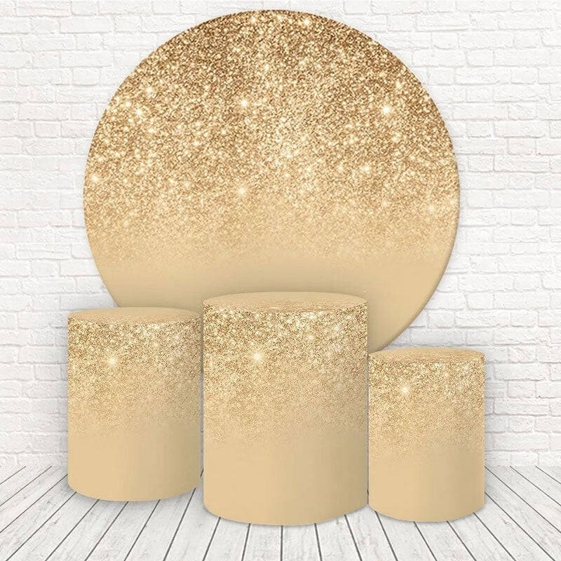 Aperturee Gold Glitter Backdrop Kit For Birthday Party Decoration | Birthday Round Backdrop Cover | Birthday Backdrop Ideas |...