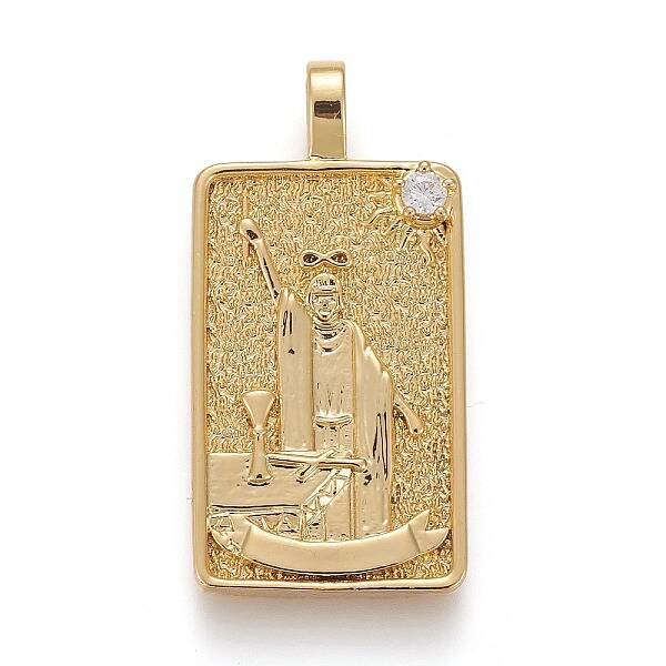 Brass Micro Pave Clear Cubic Zirconia Pendants