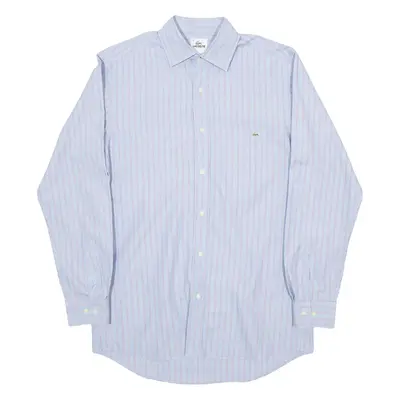 LACOSTE Mens Shirt Blue Striped Long Sleeve M