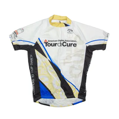 PRIMAL Full Zip Cycling Shirt Jersey White Short Sleeve Mens M