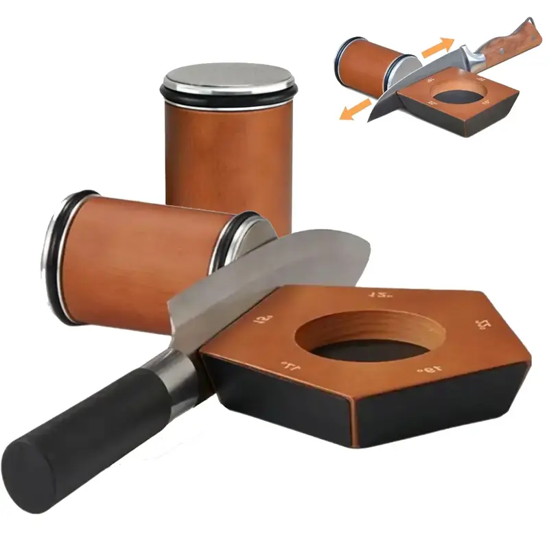 Manual Rolling Knife Sharpener Kit Kitchen Family Home Set: Premium Manual Knife Sharpener - 1 Set of Stainless Steel Knives ...