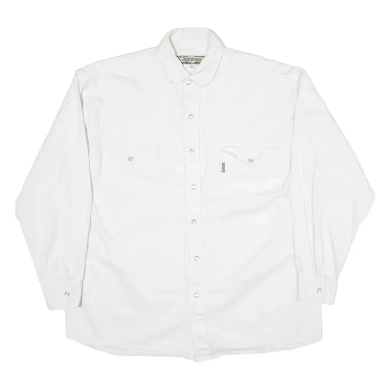 UNDERGROUND Mens Plain Shirt White Long Sleeve L