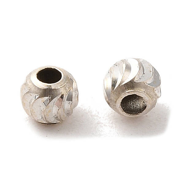 925 Sterling Silver Corrugated Round Spacer Beads