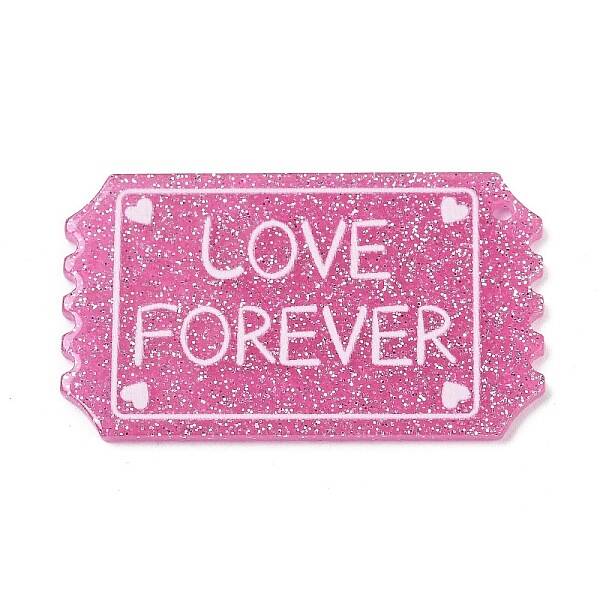 Valentine's Day Printed Opaque Acrylic Pendants