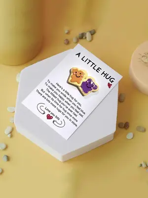 Cute Cartoon Bear Cookie Design Pocket Hug, Multifunction Jewelry Making Accessories, Perfect Thank You Card for Friends and ...