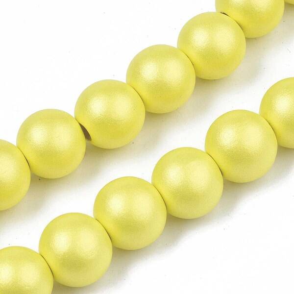 Painted Natural Wood Beads Strands