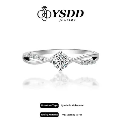 ă#321 Endless LoveăDainty Twisted Pave Synthetic Moissanite Engagement Ring in 925 Sterling Silver 0.3CT