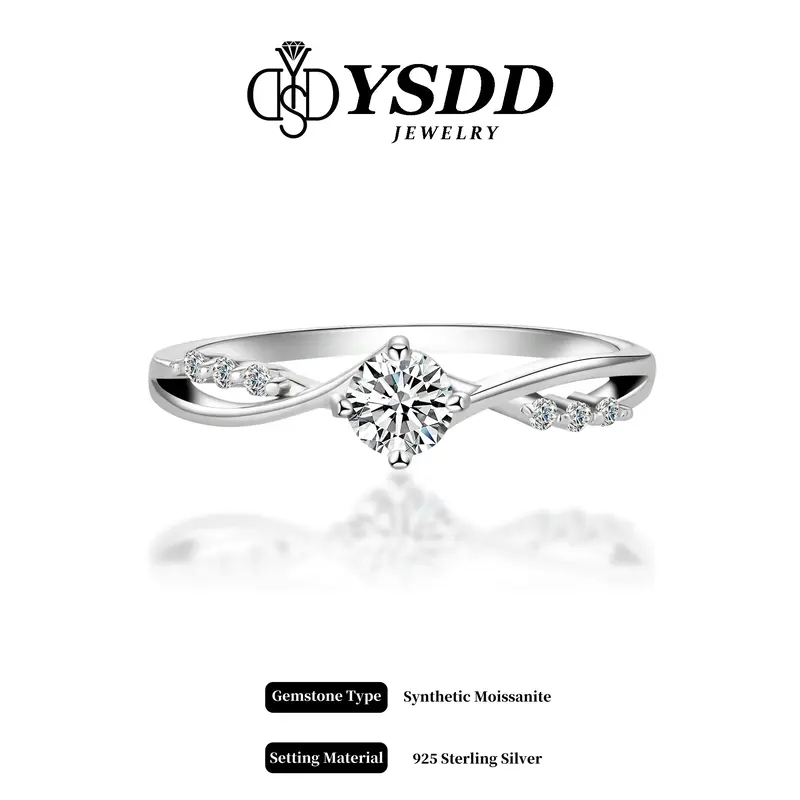 【#321 Endless Love】Dainty Twisted Pave Synthetic Moissanite Engagement Ring in 925 Sterling Silver 0.3CT