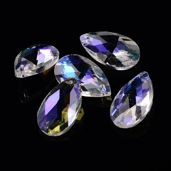 Faceted Teardrop Glass Pendants