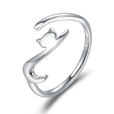 Anti-Tarnish Rhodium Plated 925 Sterling Silver Cuff Finger Rings