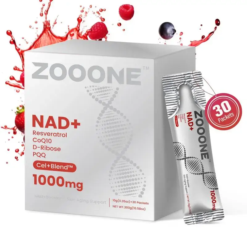 [Flash Sales] ZOOONE NAD+ Berry Flavor Drink Mix 1000mg for Skin Aging Energy & Focus Support 30 Pack US Healthcare Beverage ...