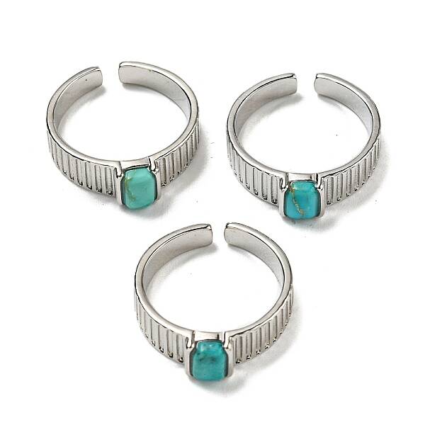 Natural Turquoise Adjustable Rings
