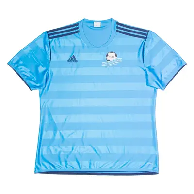 ADIDAS Axpo Fussball Camps Staff Mens Football Shirt Jersey Blue Crew Neck XL