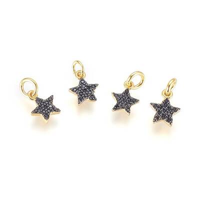 Brass Micro Pave Cubic Zirconia Charms