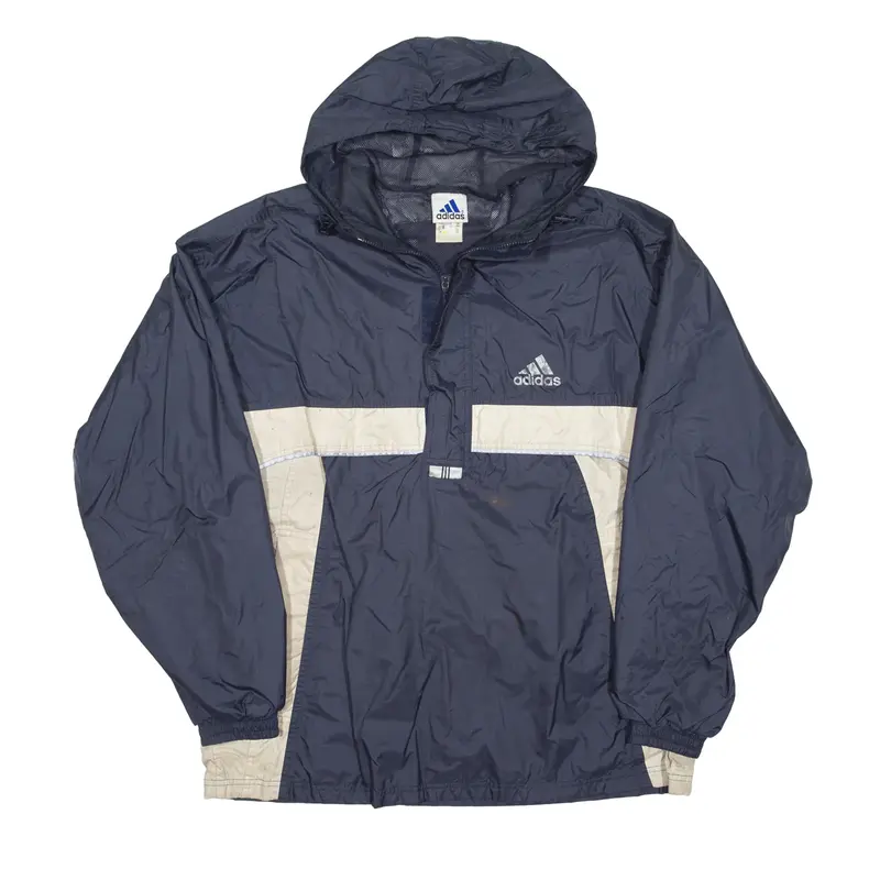 ADIDAS 1/4 Zip Windbreaker Jacket Grey 90s Mens L
