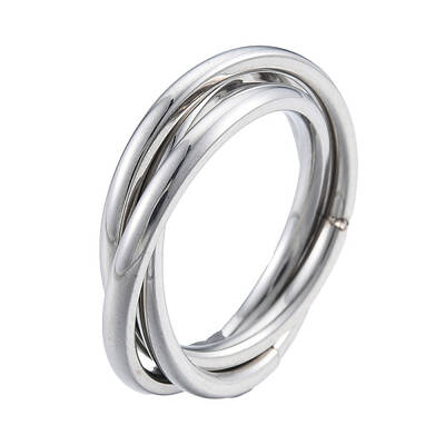 Non-Tarnish 201 Stainless Steel Triple Criss Cross Finger Ring for Women