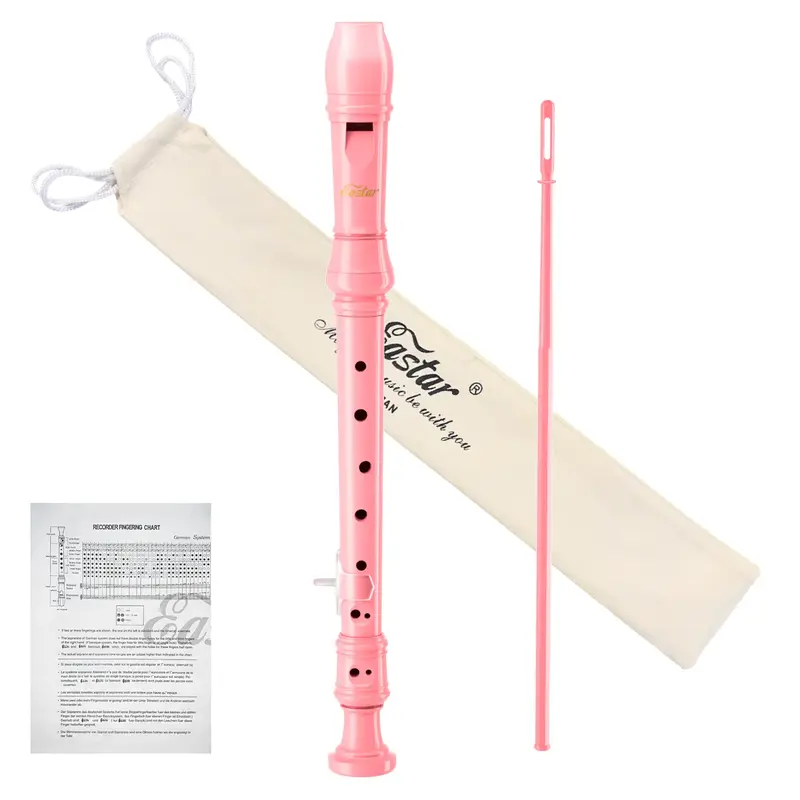 Eastar Soprano Recorder Instrument for Kids Beginners, German Fingering C Key Recorder Instrument 3 Piece with Cleaning Kit, ...
